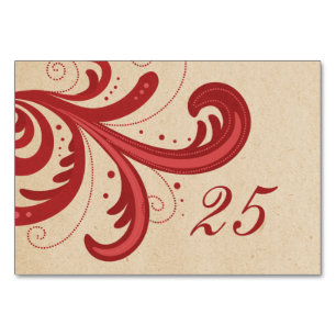Numeração De Mesa Placa de Mesa de espiral Na moda vermelho