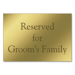 Numeração De Mesa Placa de Mesa de fundo Dourada gráfica reservada