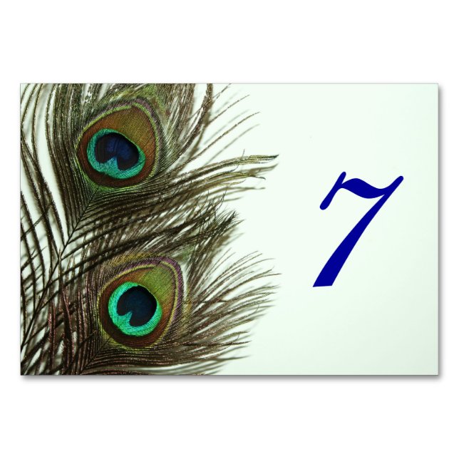 Numeração De Mesa Placa de Mesa de pena de peacock (Verso)