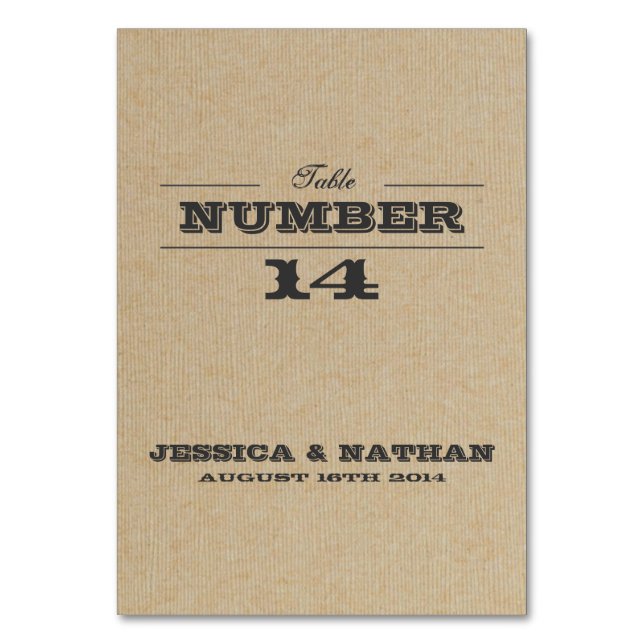 Numeração De Mesa Placa de Mesa de Troféus Rustic (Frente)