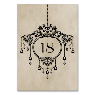 Numeração De Mesa Placa de Mesa do candelabro do Beige Vintage