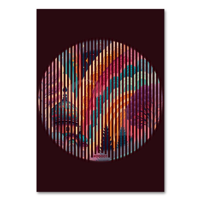 Numeração De Mesa Placa de Mesa do Rainbow Dome Personalizada - Ediç (Frente)