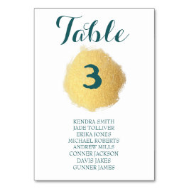 Numeração De Mesa PLACA DE MESA Dourada/Branca/Teal