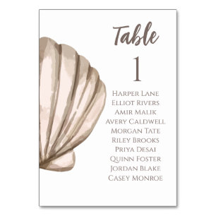 Numeração De Mesa Placa de Mesa Elegante Natural de Seashell de Prai