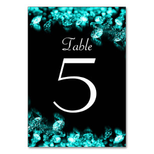 Numeração De Mesa Placa de Mesa em preto-e-turquesa
