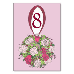 Numeração De Mesa Placa de Mesa Floral de Casamento Floral de Buquê