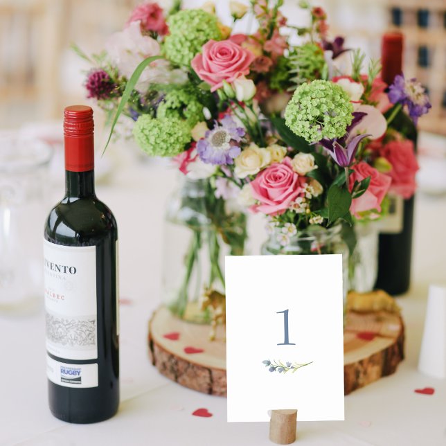 Numeração De Mesa Placa de Mesa Floral de Mola Fluvial Periwinkle (Criador carregado)