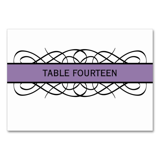 Numeração De Mesa Placa de Mesa Flourada Deco Roxa (Frente)