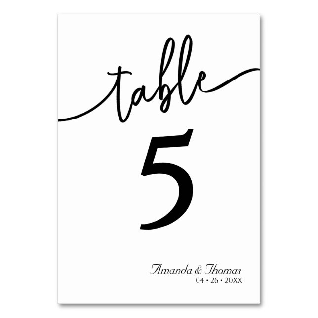 Numeração De Mesa Placa de Mesa mínima moderna e elegante (Frente)