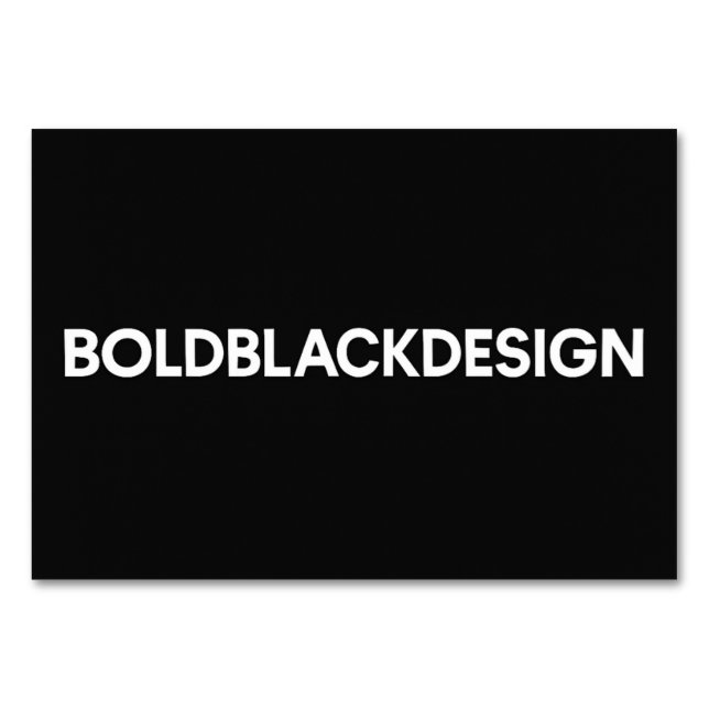 Numeração De Mesa Placa de Mesa Mínima Preta e Branco (Frente)