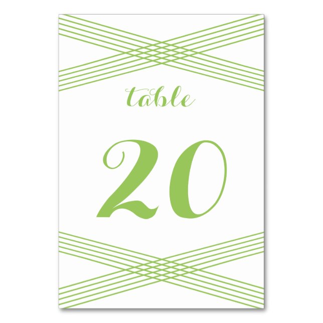 Numeração De Mesa Placa de Mesa Moderna Verde (Frente)