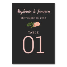 Placa de Mesa Numerada de Hibiscus Charcarboneto R