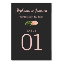 Numeração De Mesa Placa de Mesa Numerada de Hibiscus Charcarboneto R