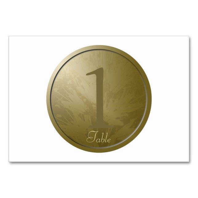 Numeração De Mesa Placa de Mesa Personalizada das Flores de Ouro de  (Frente)