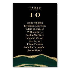 Numeração De Mesa Placa de Mesa preta gemstone verde