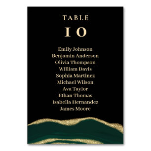 Numeração De Mesa Placa de Mesa preta gemstone verde