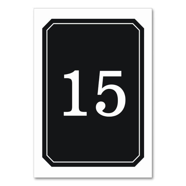 Numeração De Mesa Placa de Mesa Preta Simplesmente Elegante (Frente)