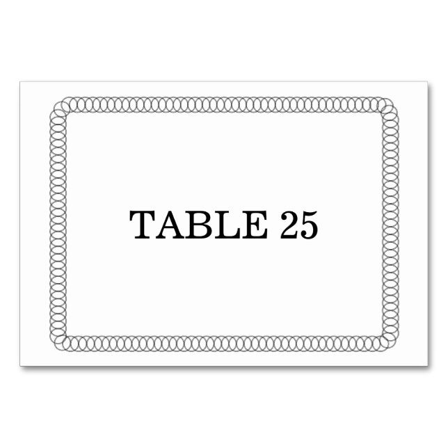 Numeração De Mesa Placa de Mesa redonda Ebony Encirclerada (Frente)