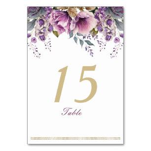 Numeração De Mesa Placa de Mesa Roxo Lilac Quinceañera