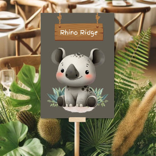 Numeração De Mesa Placa de Mesa Selva Safari da Cordilheira do Rino