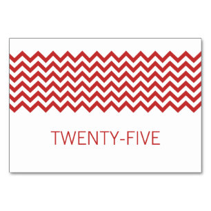Numeração De Mesa Placa de Mesa Simples Red Chevron