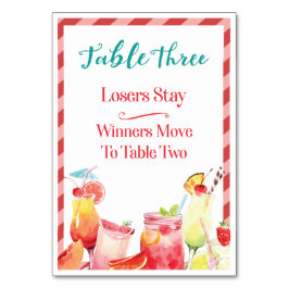 Numeração De Mesa Placa de Mesa Três Bebidas Summertime