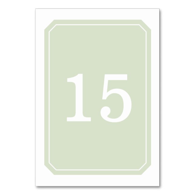 Numeração De Mesa Placa de Mesa Verde Simplesmente Elegante (Frente)