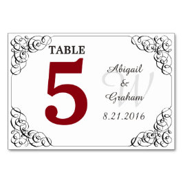 Numeração De Mesa Placa de Mesa vermelha e branca
