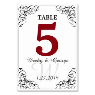 Numeração De Mesa Placa de Mesa Vertical Vermelha e Branca