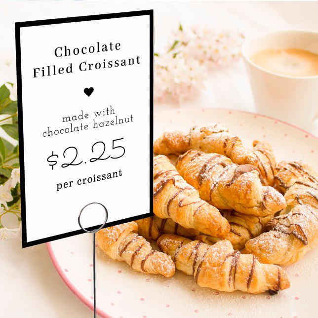 Numeração De Mesa Placa de nome de Comida Mínima e Custa (Criador carregado)