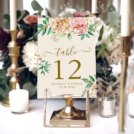Numeração De Mesa Placa de Número da Tabela de Casamento Floral Hydr
