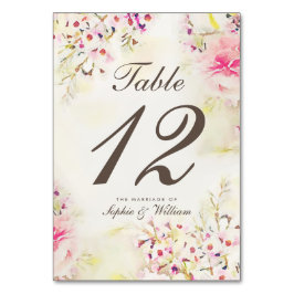 Numeração De Mesa Placa de Número da Tabela de Vintagem de Boho Flor