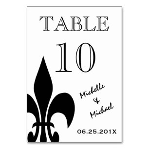 Numeração De Mesa Placa de Número da Tabela Preta de Fleur Branco de