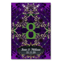 Placa de Número da Tabela Sparkle Dourada Verde Ro