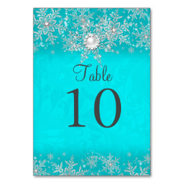 Numeração De Mesa Placa de Número da Tabela Teal Crystal Pearl Snowf