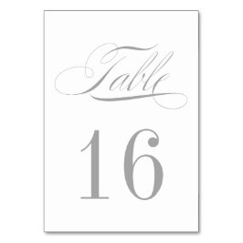 Numeração De Mesa Placa de Número de Mesa Branca e Prata Formal
