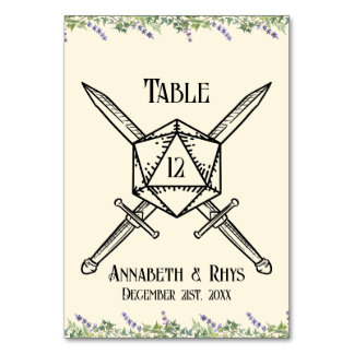 Numeração De Mesa Placa de Número de Mesa Espada Floral Azul Inspira