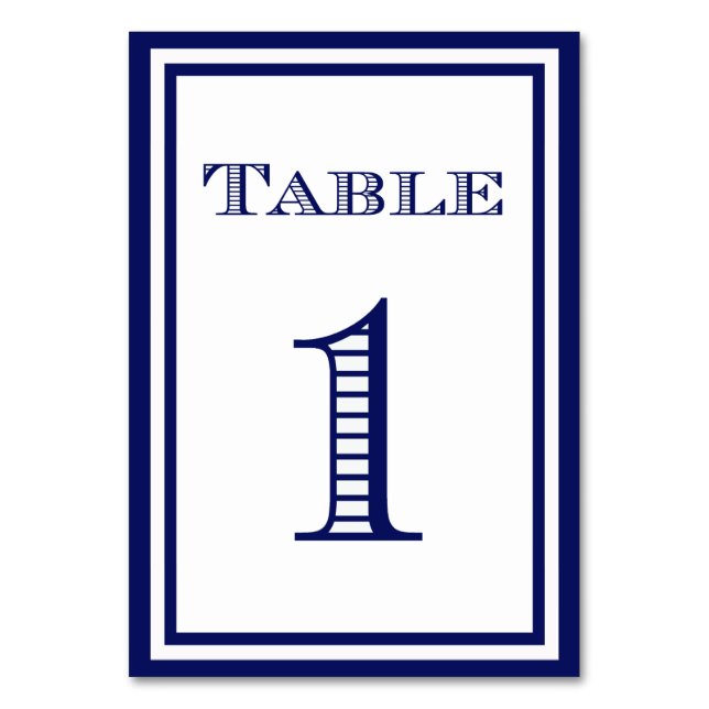 Numeração De Mesa Placa de Número de Mesa Simples com Moldura Azul-M (Verso)