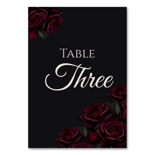Numeração De Mesa Placa de Número de Mesa Velvet Rose (Frente)