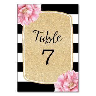 Numeração De Mesa Placa de Número de Tabela Chic Floral / Champanhe
