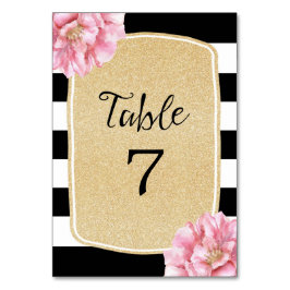 Numeração De Mesa Placa de Número de Tabela Chic Floral / Champanhe