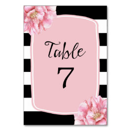 Numeração De Mesa Placa de Número de Tabela Chic Floral / Rosa