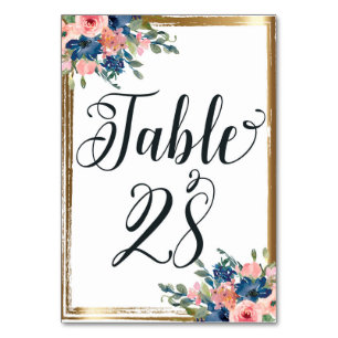 Numeração De Mesa Placa de Número de Tabela de Caligrafia Floral de 