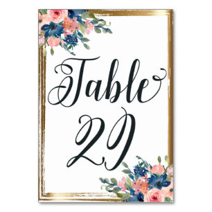 Numeração De Mesa Placa de Número de Tabela de Caligrafia Floral de 