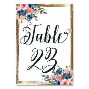 Numeração De Mesa Placa de Número de Tabela de Caligrafia Floral de 