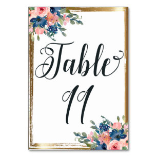 Numeração De Mesa Placa de Número de Tabela de Caligrafia Floral de 