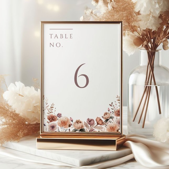 Numeração De Mesa Placa de Número de Tabela de Casamento Floral Roxo (Criador carregado)
