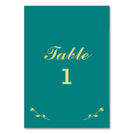 Numeração De Mesa Placa de número de tabela Dourada e Teal
