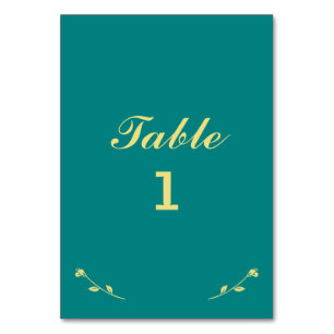 Numeração De Mesa Placa de número de tabela Dourada e Teal