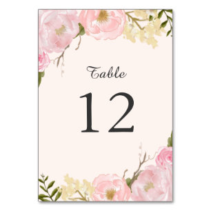 Numeração De Mesa Placa de Número de Tabela Floral Botânica, rosa-Bl